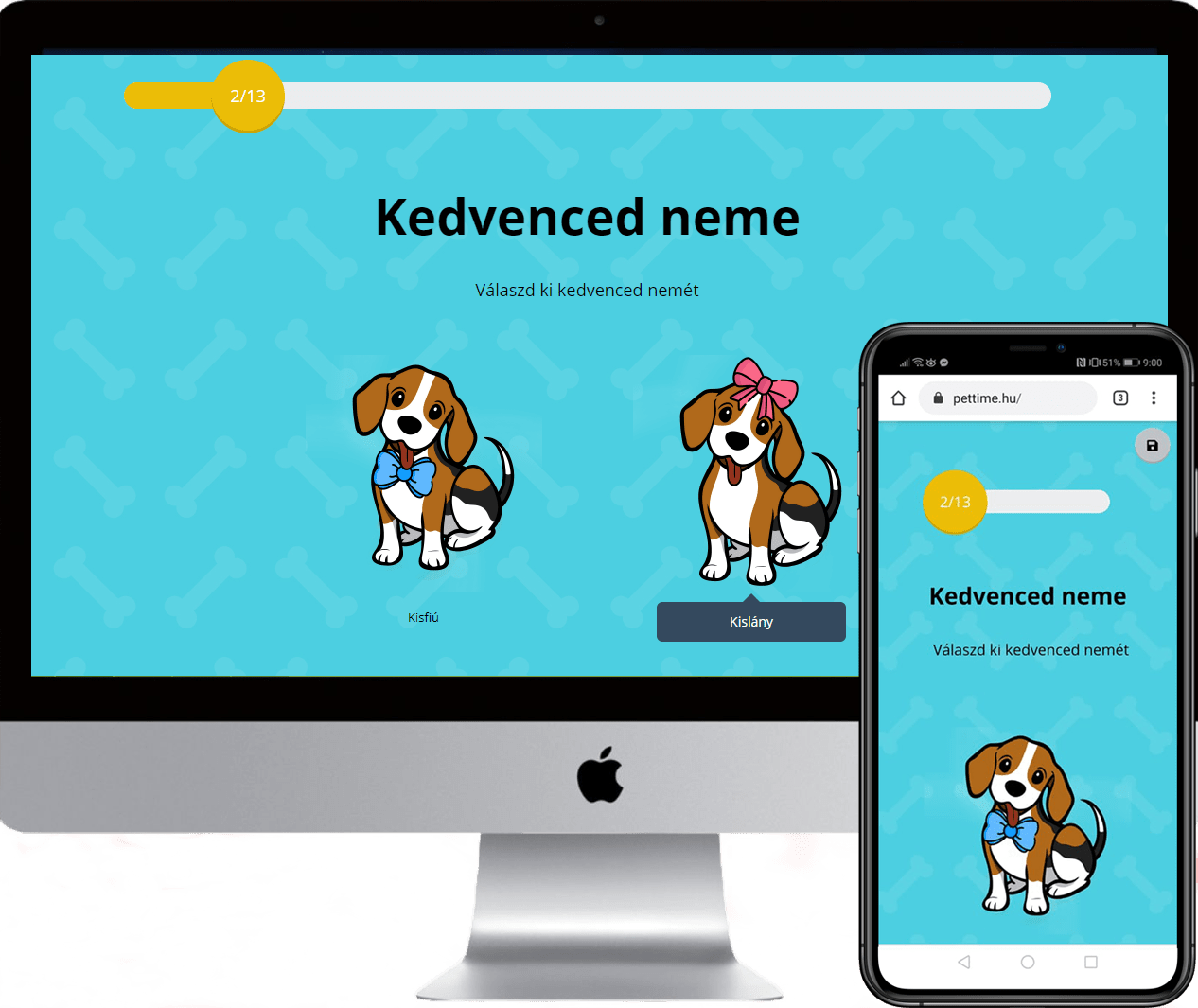 Reszponzív webdesign projektünk eredménye desktop és mobil nézetben